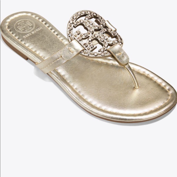 tory burch miller embellished sandal silver
